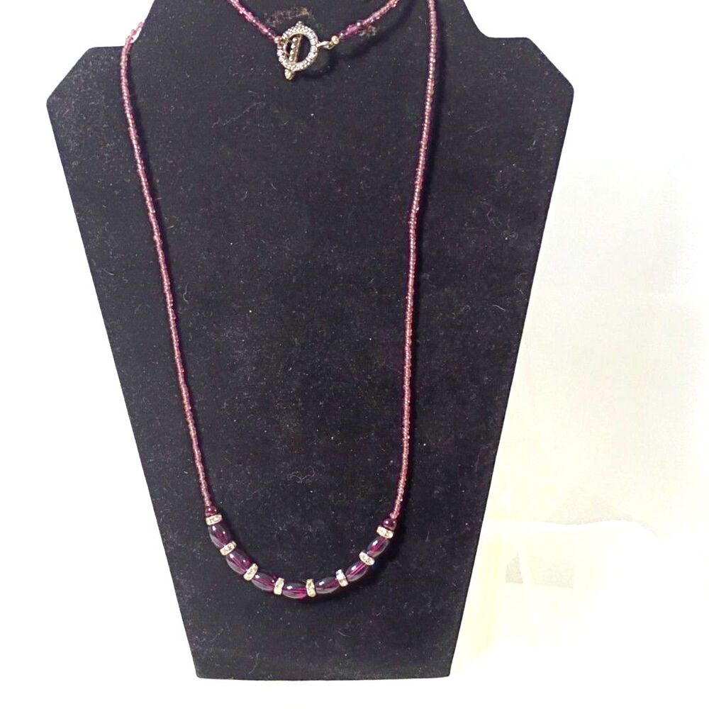Boho Deep Purple Beaded Necklace | Earthy Wooden & Gemstone Bead Choker